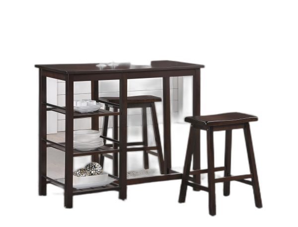 3 Piece Counter Height Set In Walnut - Image 3