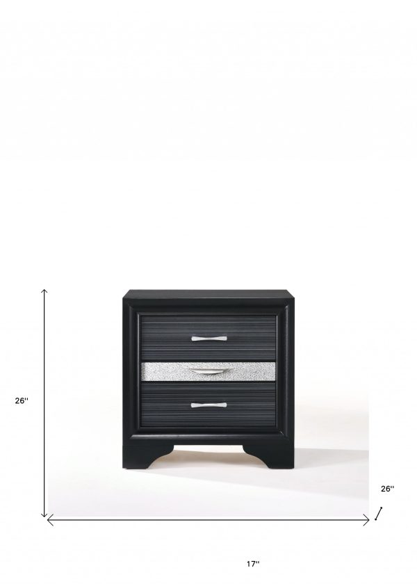 17" Rectangular Three Drawers Nightstand With Solid Wood Top - Image 4