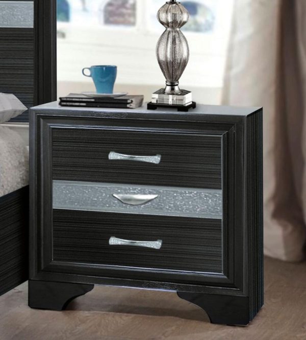 17" Rectangular Three Drawers Nightstand With Solid Wood Top - Image 3