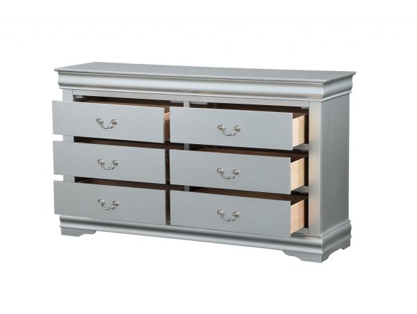 18" X 60" X 34" Platinum Wood Dresser - Image 2
