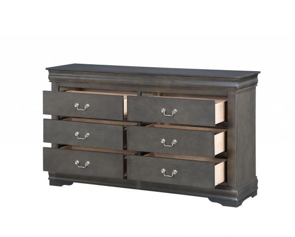 15" X 57" X 33" Dark Gray Wood Dresser - Image 3