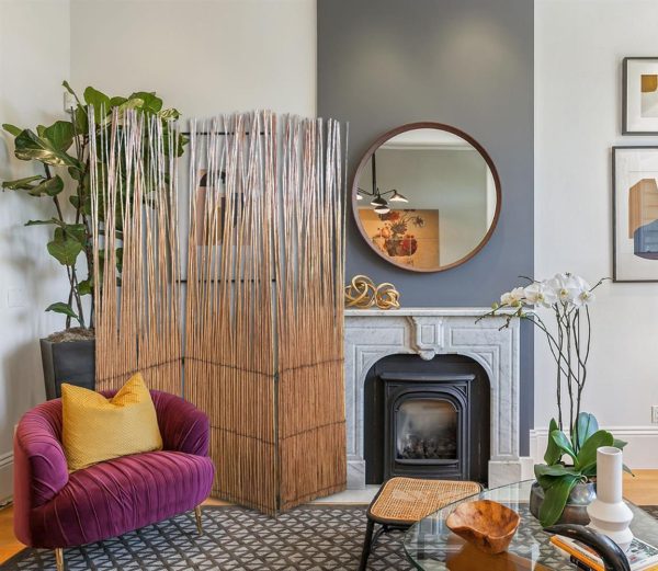 Three Panel Natural Willow Room Divider Screen - Image 3