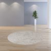 8' Round  Polyester Ivory  Heather Area Rug - Image 4