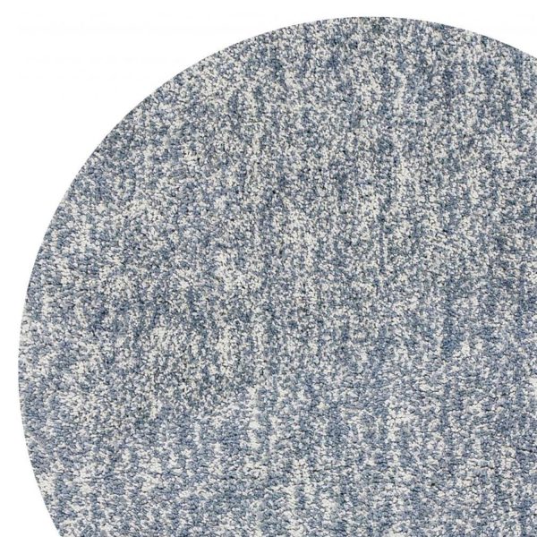 8' Slate Grey Heather Round Indoor Shag Rug - Image 2