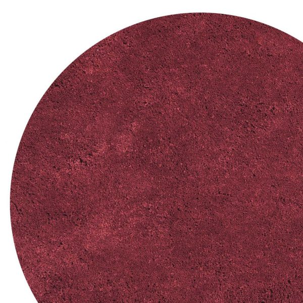 8' Red Round Indoor Shag Rug - Image 2