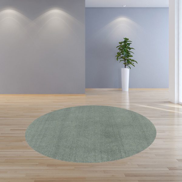 8' Round  Polyester Slate Area Rug - Image 4