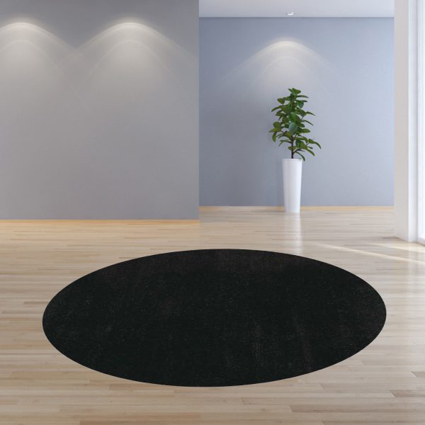 8' Espresso Brown Round Indoor Shag Rug - Image 4