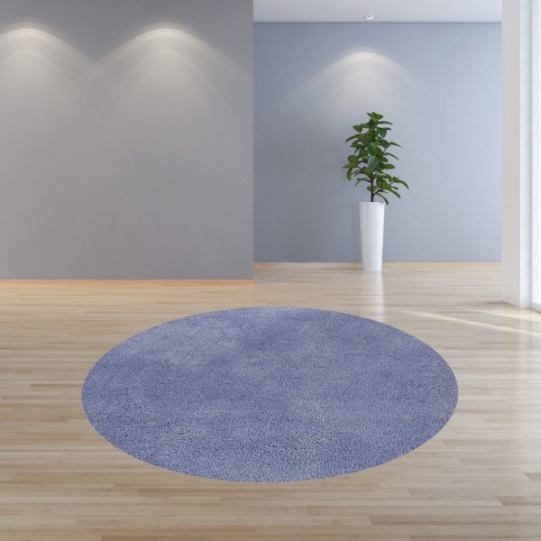8' Round  Polyester Purple Area Rug - Image 4