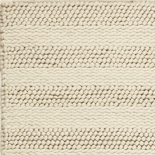 5'x7' White Ivory Hand Woven Knobby Cornish Stripe Indoor Area Rug - Image 2