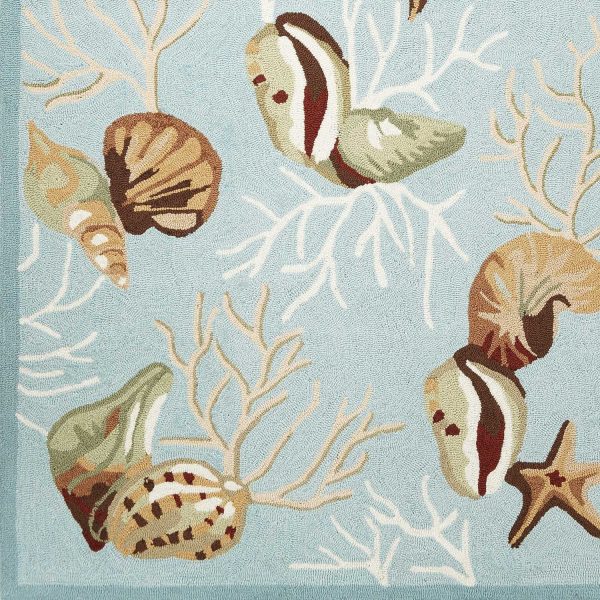 7' x 9'  Polyester Blue Area Rug - Image 3
