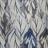 8'x11' Grey Navy Machine Woven Oversized Leaves Indoor Area Rug