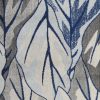 8'x11' Grey Navy Machine Woven Oversized Leaves Indoor Area Rug - Image 3
