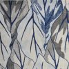 8'x11' Grey Navy Machine Woven Oversized Leaves Indoor Area Rug - Image 4