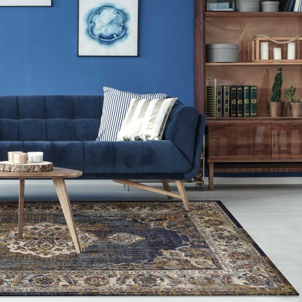 7' x 10'  Polypropylene Navy Area Rug - Image 2