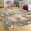 5'x8' Ivory Hand Tufted Pinnate Fronds Indoor Area Rug - Image 4
