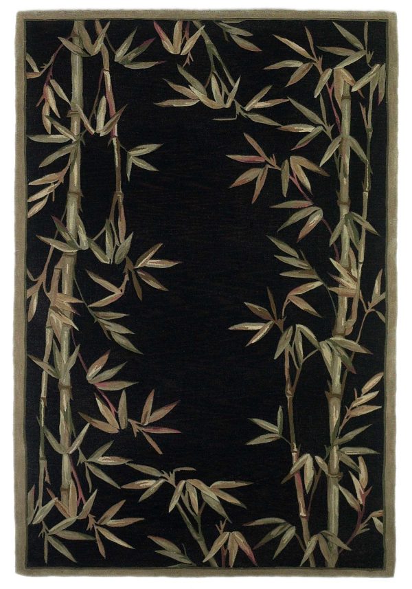 5' x 8'  Wool Black Area Rug