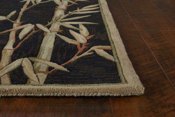 5' x 8'  Wool Black Area Rug - Image 2