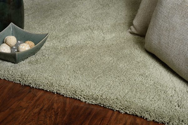 8' x 11'  Solid Color Sage Green Shag Area Rug - Image 2