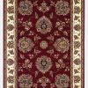 10'x13' Red Ivory Machine Woven Floral Traditional Indoor Area Rug