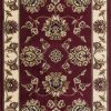 10'x13' Red Ivory Machine Woven Floral Traditional Indoor Area Rug - Image 5