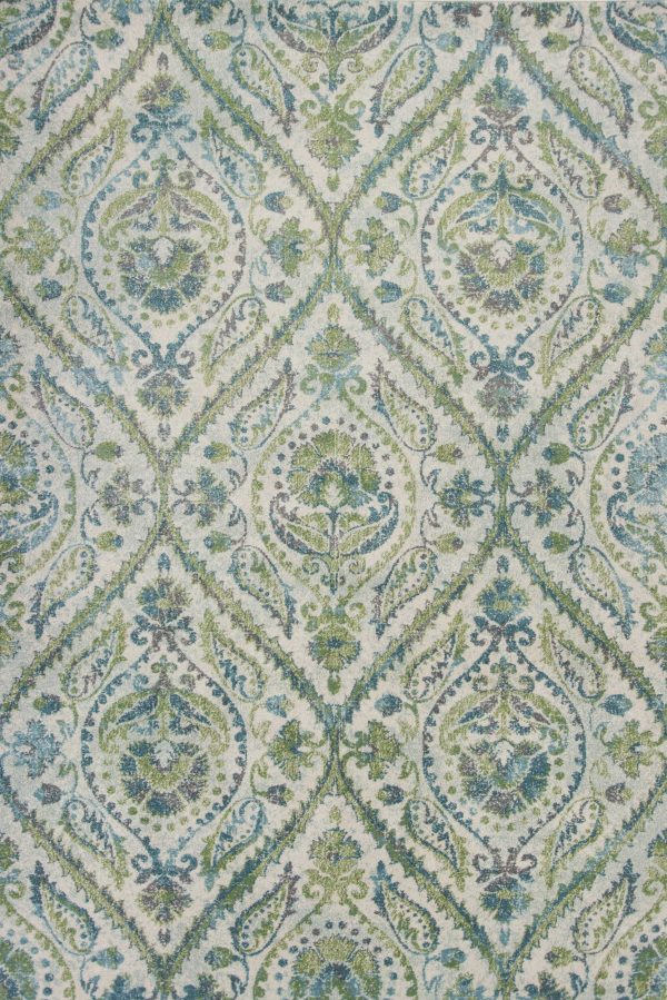 9' x 13'  Polypropylene Ivory or Teal Area Rug