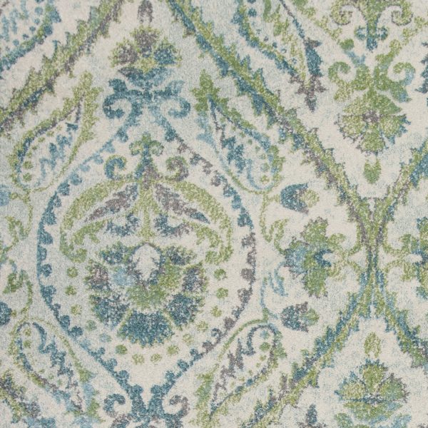 9' x 13'  Polypropylene Ivory or Teal Area Rug - Image 2