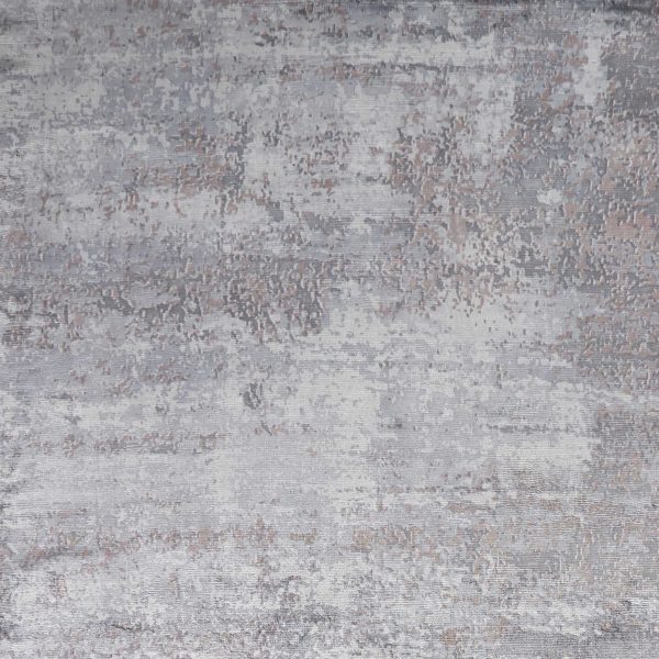 9'x12' Slate Grey Hand Loomed Abstract Brushstroke Indoor Area Rug - Image 3