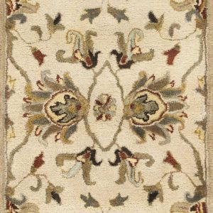 2' x 7' Champagne Floral Vine Wool Runner Rug