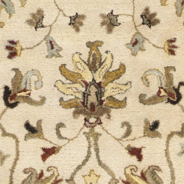 2' x 7' Champagne Floral Vine Wool Runner Rug - Image 3