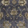 7' Midnight Blue Hand Tufted Wool Traditional Floral Indoor Runner Rug - Image 3