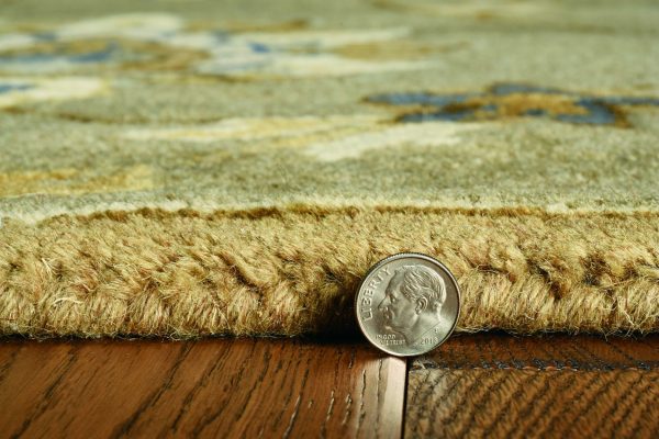 3' x 5' Grey Floral Vines Wool Area Rug - Image 2