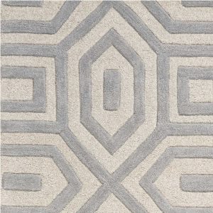 3'x5' Grey Hand Tufted Geometric Indoor Area Rug