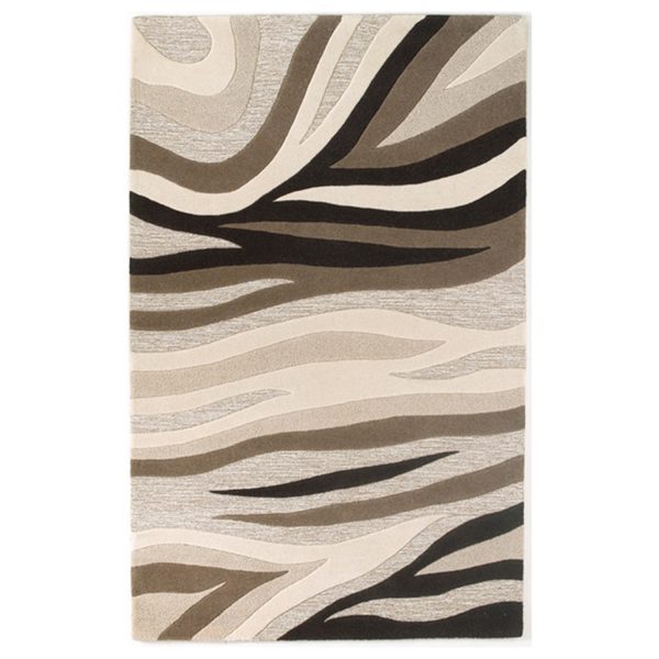 3'x5' Natural Beige Hand Tufted Abstract Waves Indoor Area Rug - Image 3