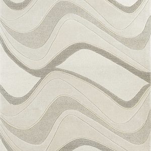 3'x5' Ivory Hand Tufted Abstract Waves Indoor Area Rug