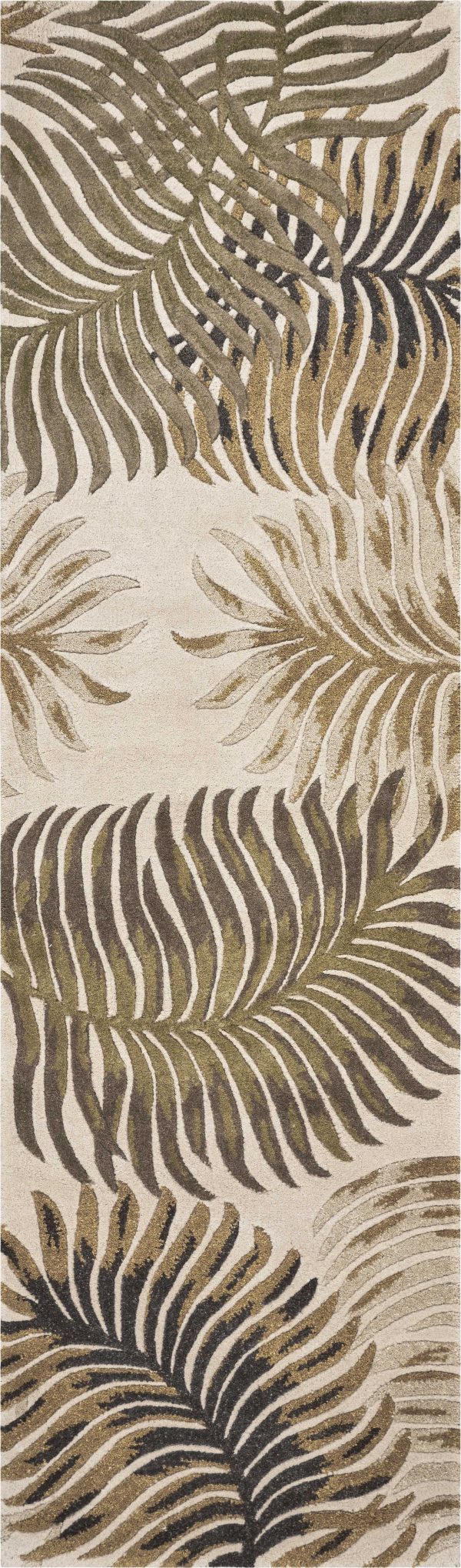2' x 7' Blue or Sage Tropical Leaves Rug - Image 4