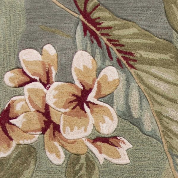 3'x5' Blue Sage Hand Tufted Tropical Plants Indoor Area Rug - Image 3