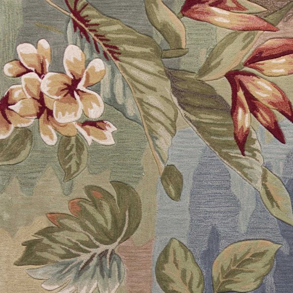 3'x5' Blue Sage Hand Tufted Tropical Plants Indoor Area Rug - Image 4