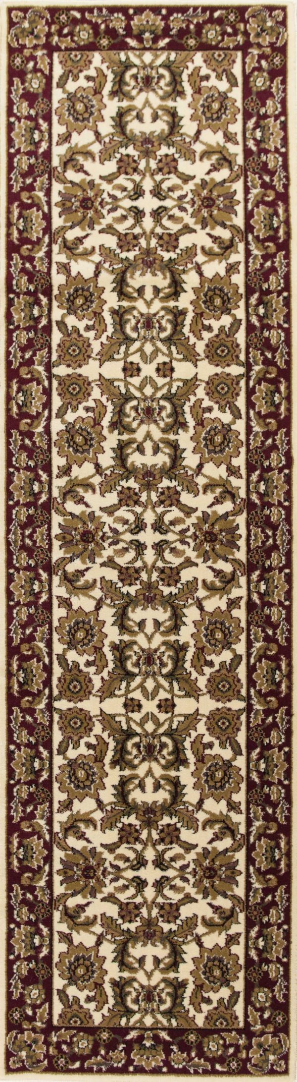 5'x8' Ivory Red Machine Woven Floral Traditional Indoor Area Rug - Image 5
