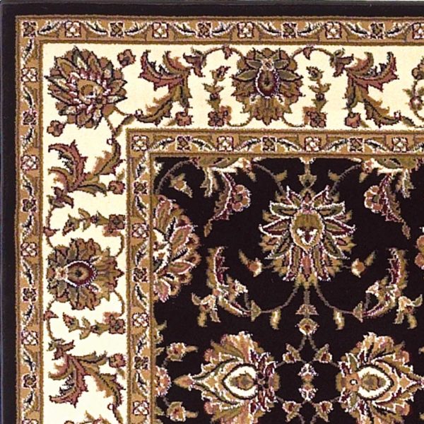 5' x 8' Black or Ivory Floral Bordered Area Rug - Image 2