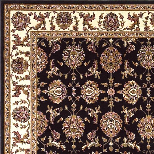 5' x 8' Black or Ivory Floral Bordered Area Rug - Image 3