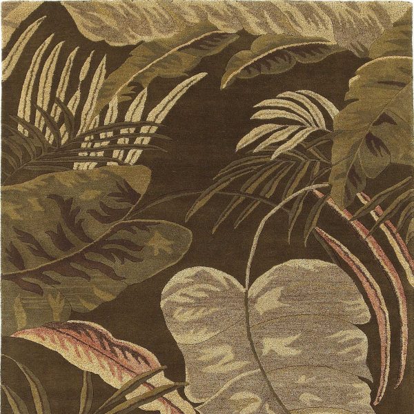 3' x 5' Mocha Leaves Wool Area Rug - Image 3
