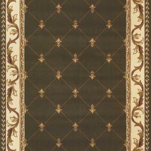 5'x8' Green Machine Woven Hand Carved Fleur De Lis Indoor Area Rug