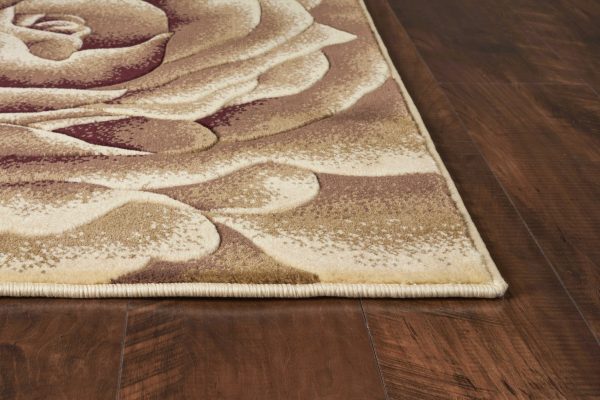 5' x 8' Ivory Floral Indoor Area Rug - Image 4