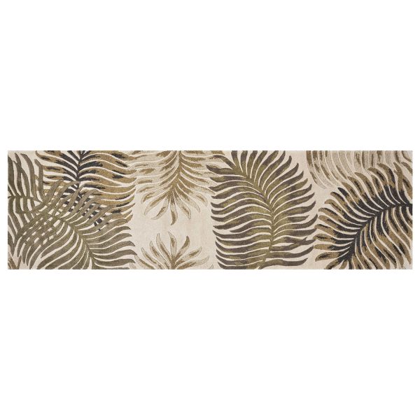 2' x 8' Natural Fern Leaves Wool Runner Rug - Image 2