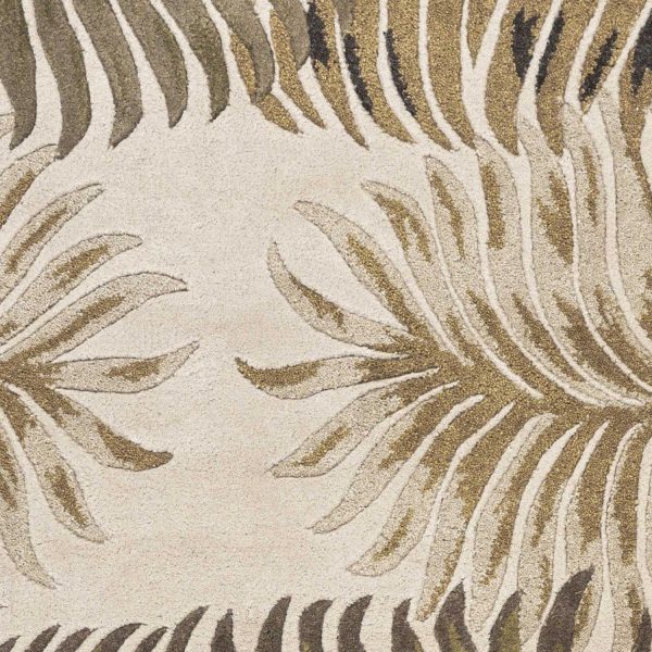 2' x 8' Natural Fern Leaves Wool Runner Rug - Image 3