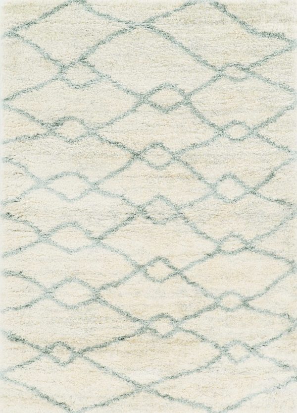 5'x8' Ivory Grey Machine Woven Chain Link Indoor Area Rug