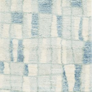 5'x8' Ivory Blue Machine Woven Abstract Blocks Indoor Area Rug
