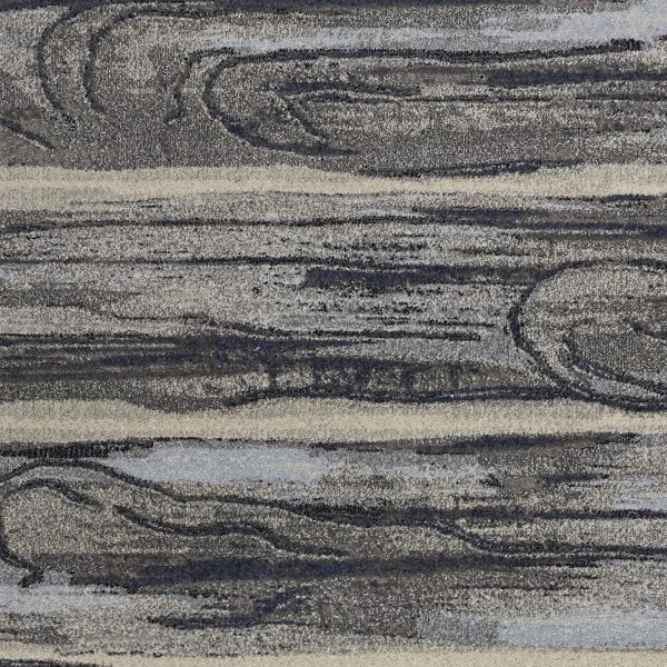 5'x8' Grey Machine Woven Abstract Brushstroke Indoor Area Rug - Image 2