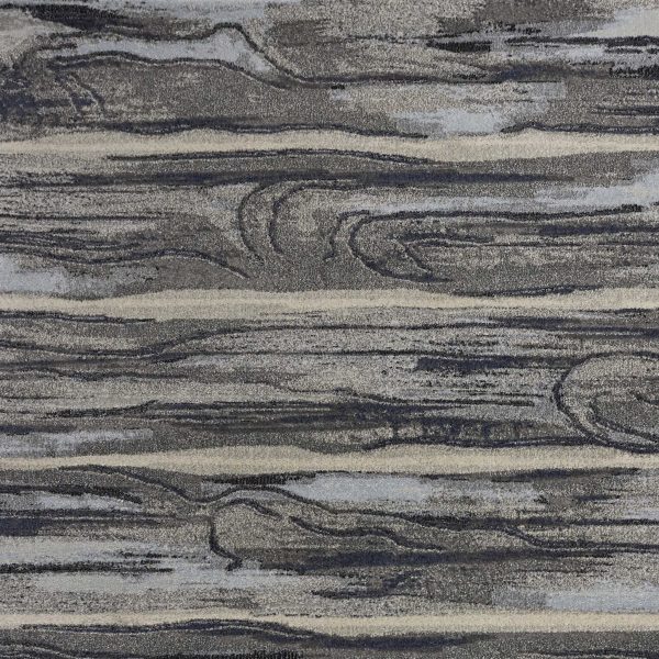 5'x8' Grey Machine Woven Abstract Brushstroke Indoor Area Rug - Image 3