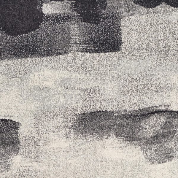 5'x8' Shades of Grey Machine Woven Abstract Brushstroke Indoor Area Rug - Image 2